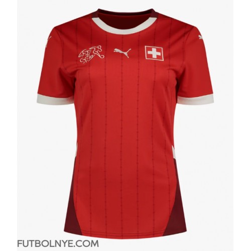 Camiseta Suiza Primera Equipación para mujer Eurocopa 2024 manga corta